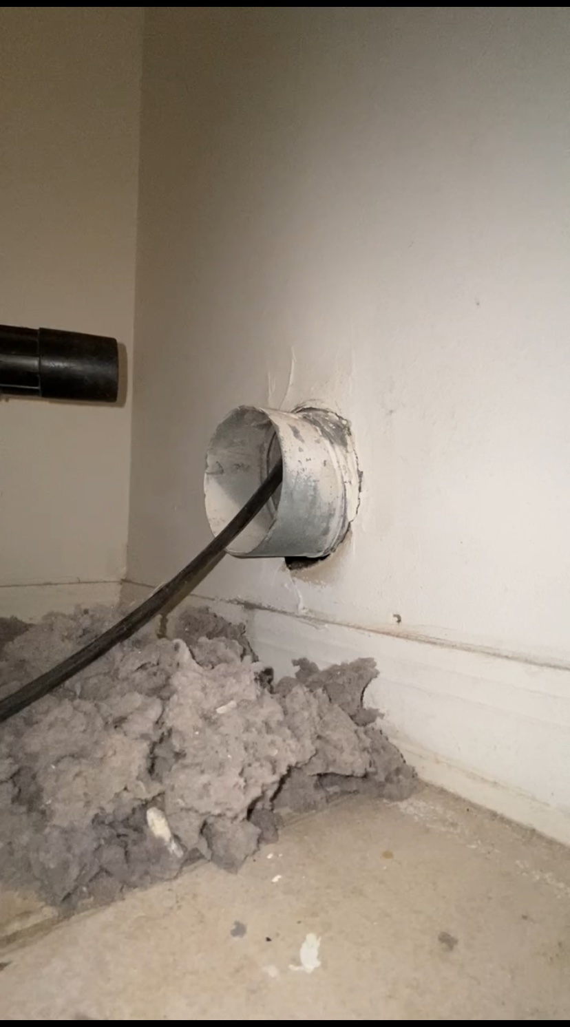 Dryer vent clogged with lint during cleaning in North Naples, FL